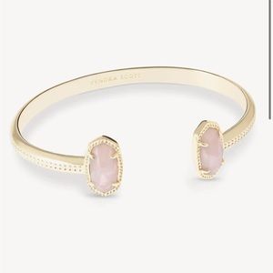 Kendra Scott Elton Gold Cuff Bracelet in Rose Quartz